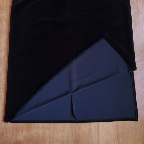 Black Velvet Velour Maxi Dress 16W VTG Rabbit Rabbit Rabbit Whimsigoth Jumper - Picture 4 of 8